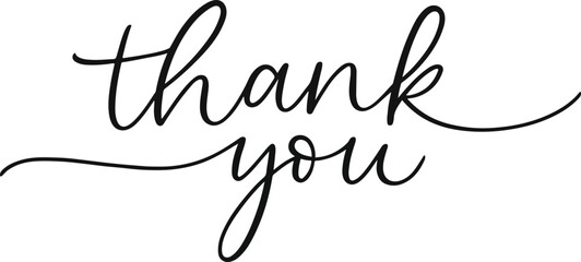Thank You Calligraphy Handwritten Text &ndash; Elegant Modern Script Typography