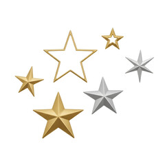 Obraz premium Assortment of Gold and Silver Star Decorations stars