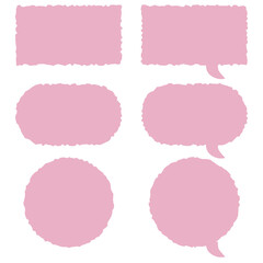 フレームと吹き出しのセット　ピンク