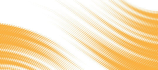 Abstract speed lines style orange color halftone banner design template, Modern.