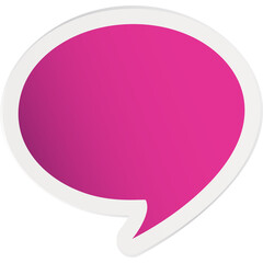 Vibrant Magenta Speech Bubble Icon with White Outline on Transparent Background Symbolizing Communication and Conversation in Digital Media and Marketing