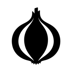 Onion Icon – Black Solid Minimal Food Vector