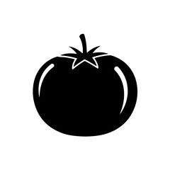 Tomato Icon – Black Minimal Vegetable Vector
