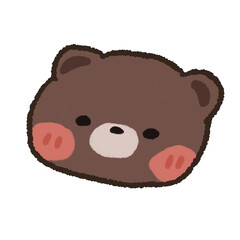 Cute Kawaii Bear Face Illustration