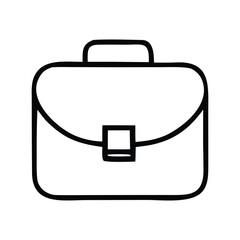 Minimalist Black Outline Briefcase Icon Representing Professionalism, Corporate Essentials, and Business Travel for Modern Design Projects and Digital Presentations