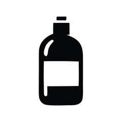 Bottle with label, silhouette design