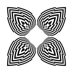 op art creative geometric pattern, ornament, symbol, sign, vector design element