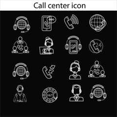 Customer Care  icon collection set. Containing design customer support,customer care,customer question,live chat support, customer service Simple line vector.