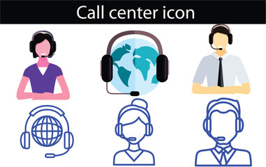 Customer Care  icon collection set. Containing design customer support,customer care,customer question,live chat support, customer service Simple line vector.