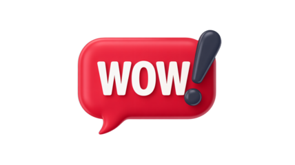Wow! Speech bubble with exclamation point for a surprising announcement