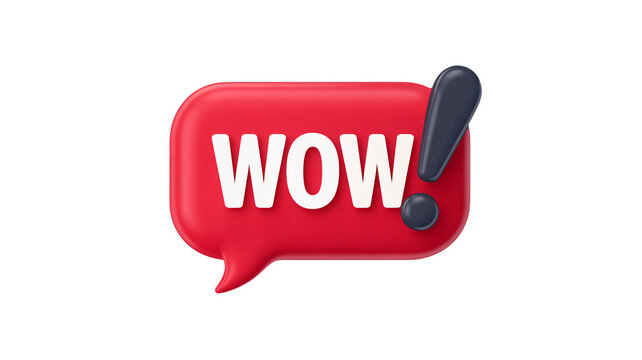 Wow! Speech bubble with exclamation point for a surprising announcement