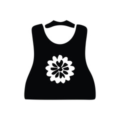 Silhouette of a Sleeveless Dress with Floral Design