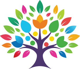 tree with multicolored leaves shaped like.