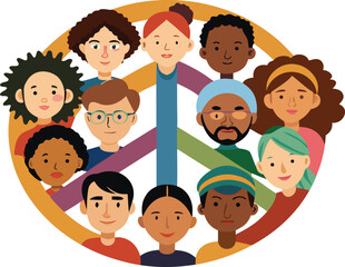 unity in diversity concept peace symbol.