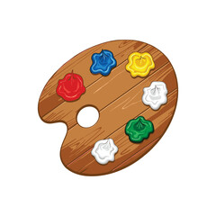 wooden pallet with colored paint