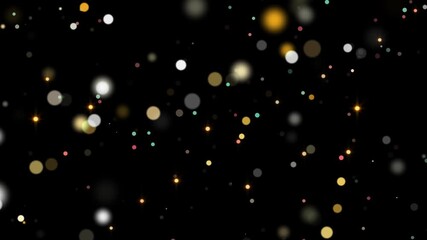 gold glitter dust bokeh background loop 4k video. gold sparkles particles stars black background video. colorful happy birthday celebration backgrounds concept. christmas glittering new year. - Powered by Adobe