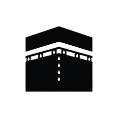 vector silhouette of the Kaaba with background 