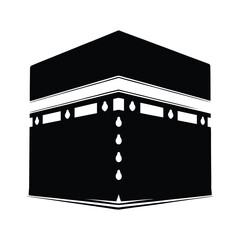 vector silhouette of the Kaaba with background 