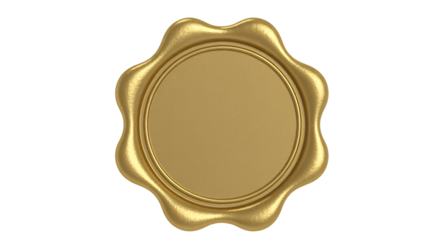Elegant gold wax seal stamp for official documentation and luxury branding