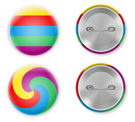 colored badge pin vector illustration isolated object icons