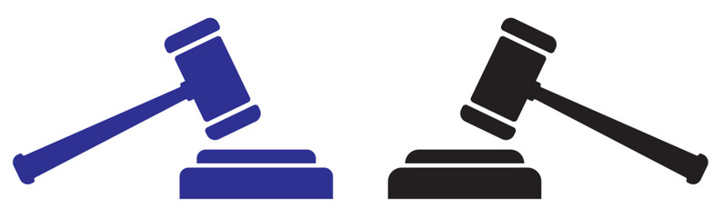 Gavel icon for law and justice design, Auction gavel vector for legal bidding and courtroom hammer illustration, Law and justice hammer icon for bidding, auction, courtroom vector, vector icons