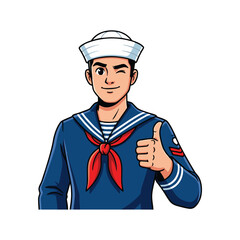 vector of a sailor with a white background 