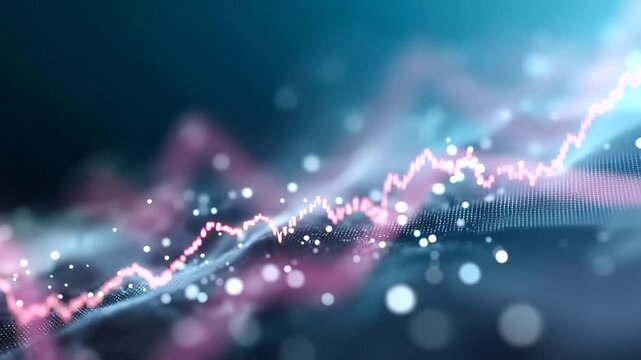 Abstract financial trends with dynamic stock visuals, thriving commerce in global finance, market innovation through data graphics, digital growth in economic analysis, consumer tr