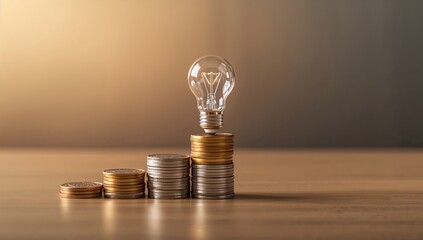 a bright idea illuminating financial growth. This image depicts the synergy of innovation and prosperity, highlighting the potential for wealth creation