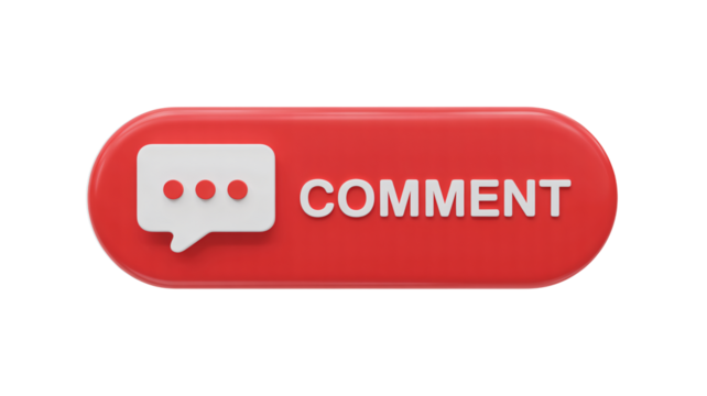 Engage your audience with a dynamic red comment button icon