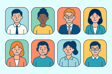 Modern Flat Cartoon People Profile Vector - Corporate and Office Worker Avatar Icons Collection
