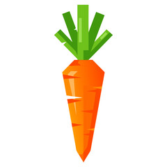Carrot Flat Icon – Colorful Vegetable Vector Illustration