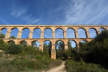 Roman Aqueduct, Les Ferreres or Devil's Bridge, Tarragona, Catalonia, Spain