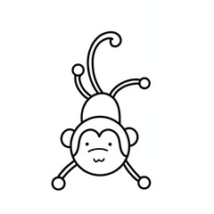 a cute and playful monkey character cartoon vector illustration