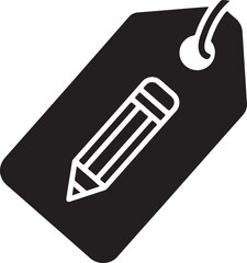 Creative tag icon featuring a pencil for design and writing concepts