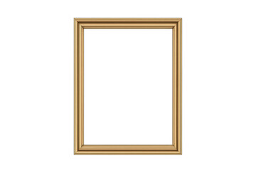 Obraz premium Golden empty frame for picture or text, elegant border, transparent background for easy layering