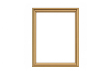 Golden empty frame for picture or text, elegant border, transparent background for easy layering