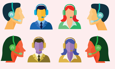 Customer Care  icon collection set. Containing design customer support,customer care,customer question,live chat support, customer service Simple line vector.