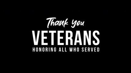 Thank you veterans in black background. Suitable for veterans day greeting cards, social media posts, patriotic designs. - Powered by Adobe