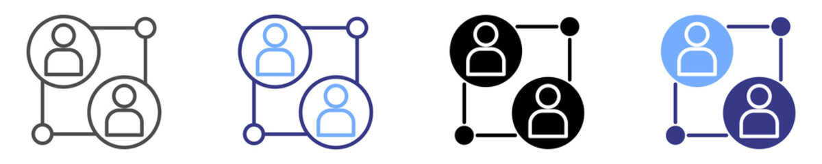 connection icon set multiple style