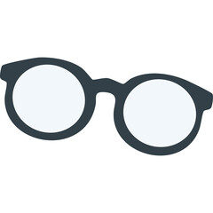 Simple Round Eyeglasses with Dark Frames and Clear Lenses Isolated on a White Background Representing Vision or Style