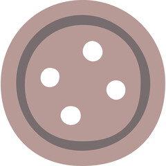 Simple Round Brown Button With Four Holes For Sewing And Crafting Isolated On A Transparent Background