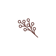 Outline Red Autumn Berries Icon