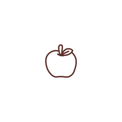 Outline Fresh Autumn Apple Icon