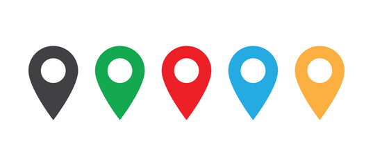 Colorful Location Pin Icons – Vector Map Marker Set