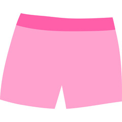 Simple Pink Shorts with Pink Waistband on Transparent Background Casual Clothing Item