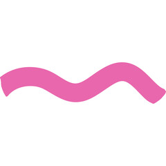 Simple Pink Wavy Line Icon on Transparent Background