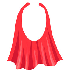 Simple Red Superhero Cape On Transparent Background With Fabric Folds And Dramatic Flow