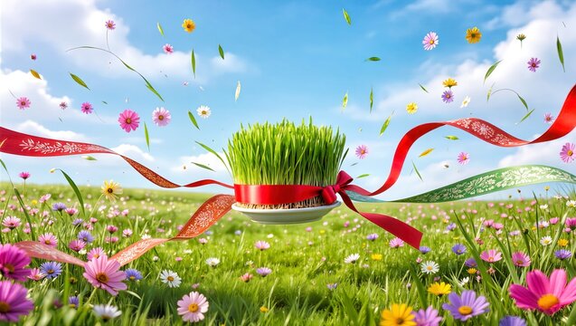 Nowruz holiday greeting card. Novruz bayram background