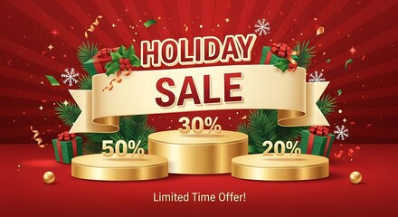 Mega sale special offer, Stage podium percent, Stage Podium Scene with for Award, Decor element background. Vector illustration