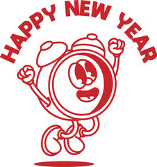 illustration mascot happy ne yewar vector logo